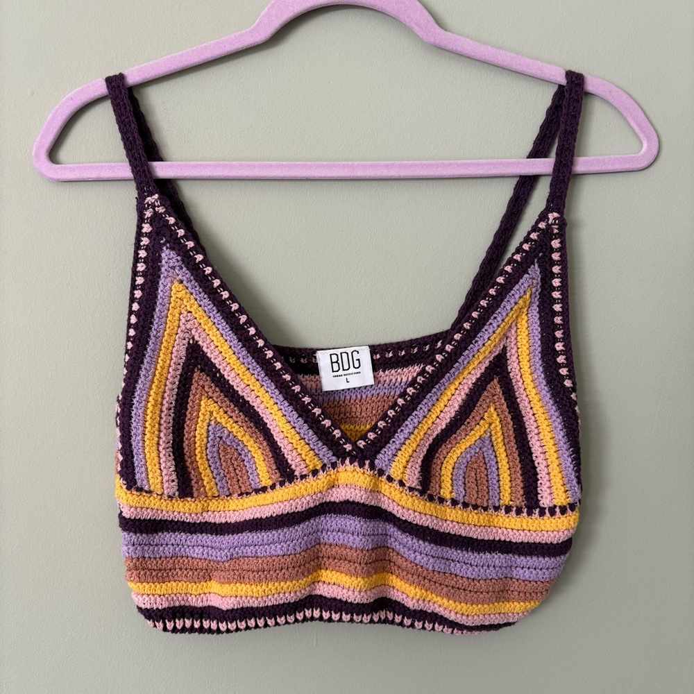 BDG Multicolor Crochet Bralette Crop Top